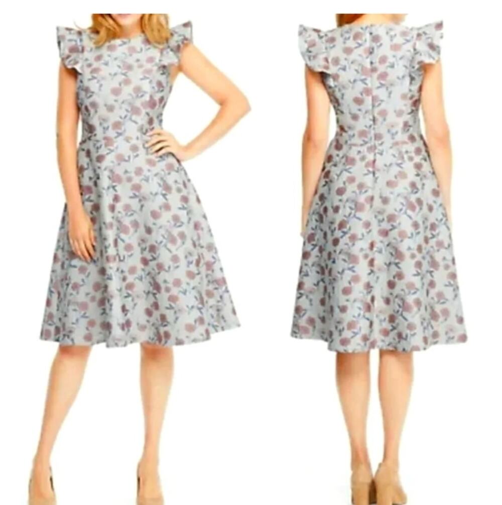 Gal Meets Glam Lola Dancing Daisy Floral Jacquard Dress